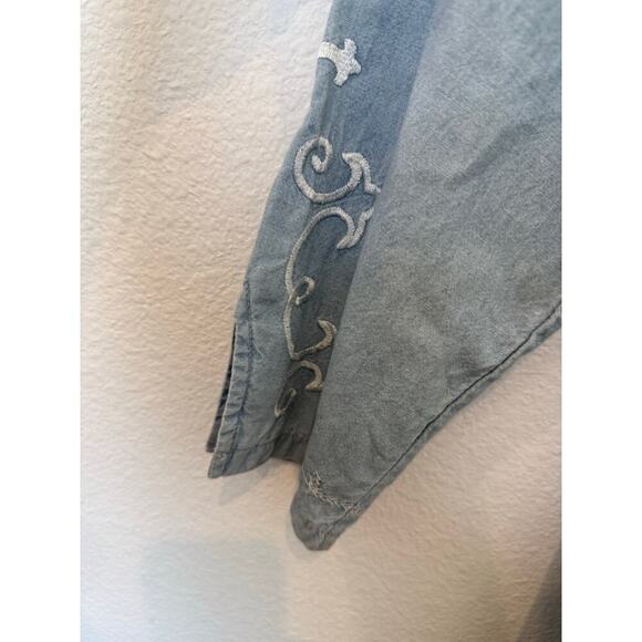 Rancho Estancia Denim Cross Embroidered Western‎ Dress Small - Picture 4 of 10